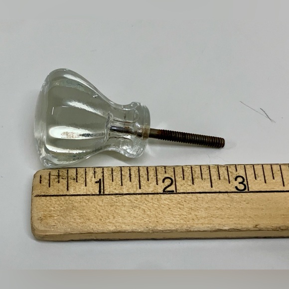Early 20th Century Antique Clear Glass Faceted 10 Sided Clear Glass Door Knob - Picture 8 of 10